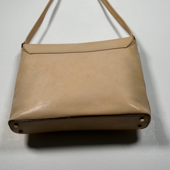 Kate Spade VTG Leather Shoulder Bag Purse Color Beige Made In Italy - Picture 10 of 15